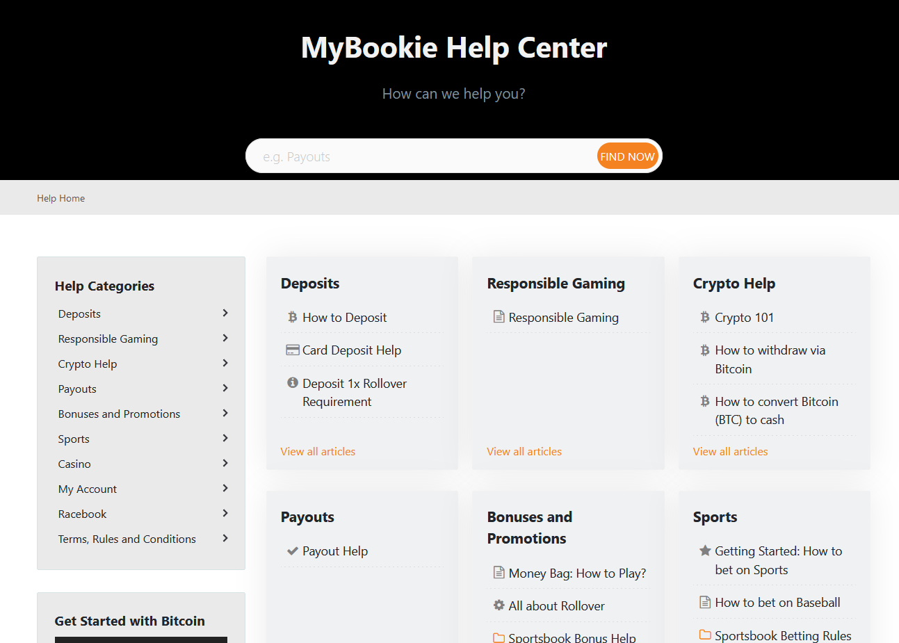 MyBookie Help Center