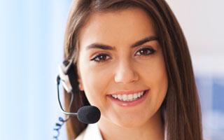 Female Customer Service Representative With Headset on