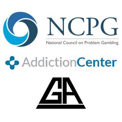 NCPG, AddictionCenter, Gambler's Anonymous Logos